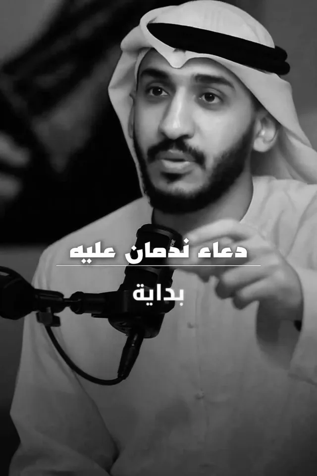 Ali Alhamed explaining with his hand in a podcast studio